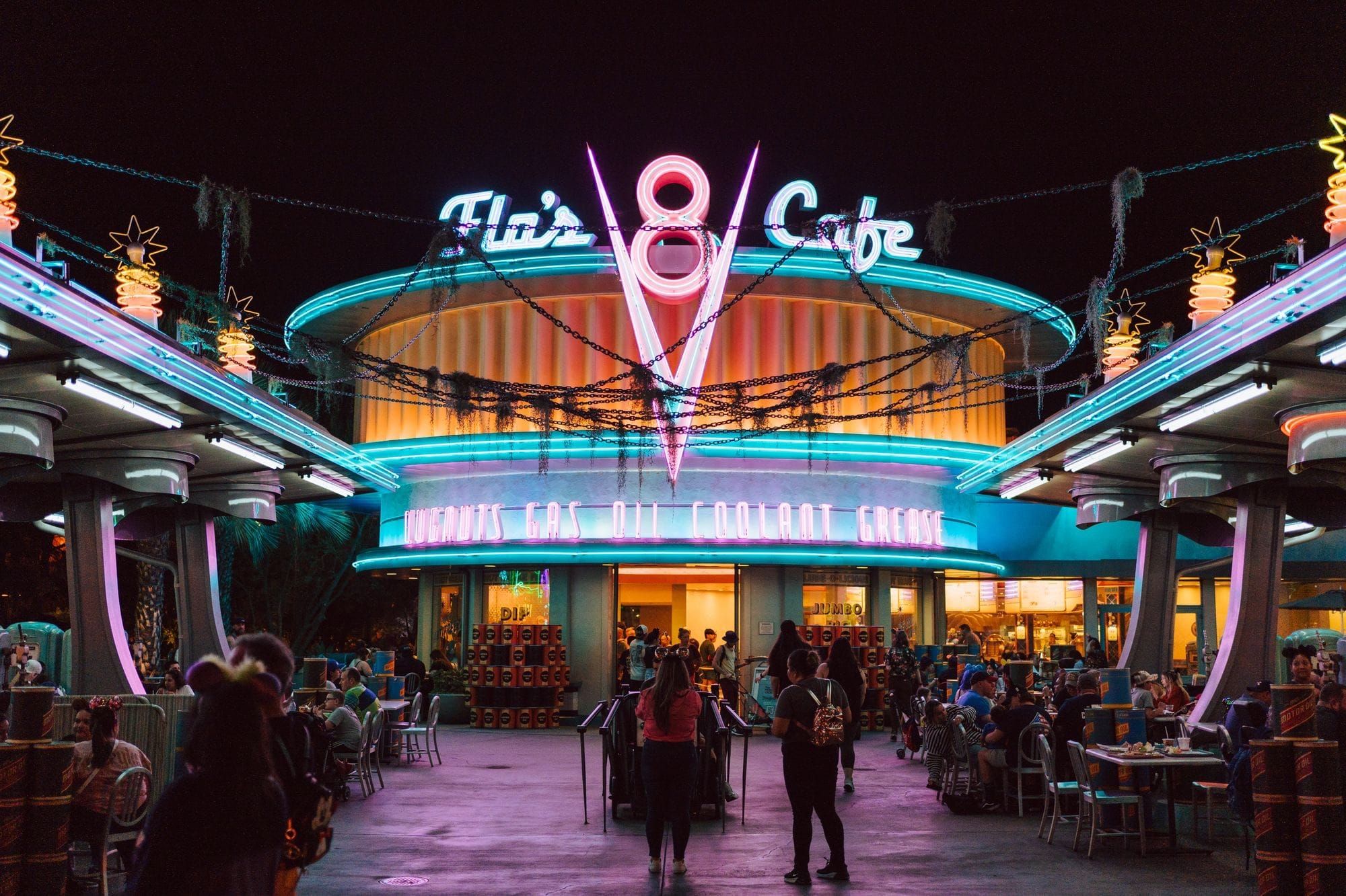 Disneyland and California Adventure at Night